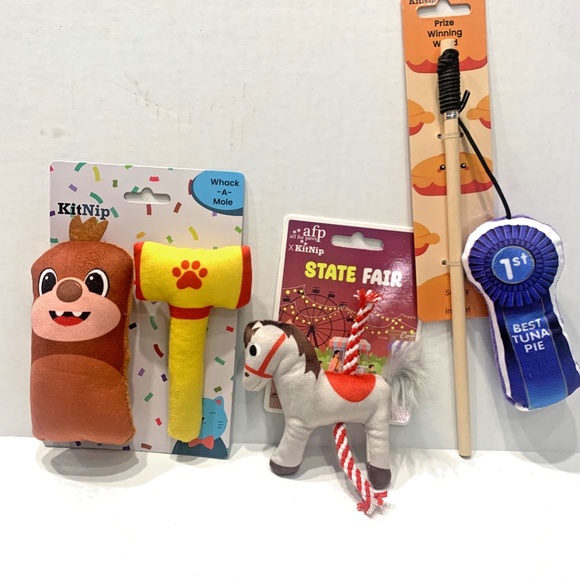 KitNip Kitty Cat STATE FAIR Interactive Wand Catnip Plush New Lot of 4 Cat Toys - Picture 1 of 8